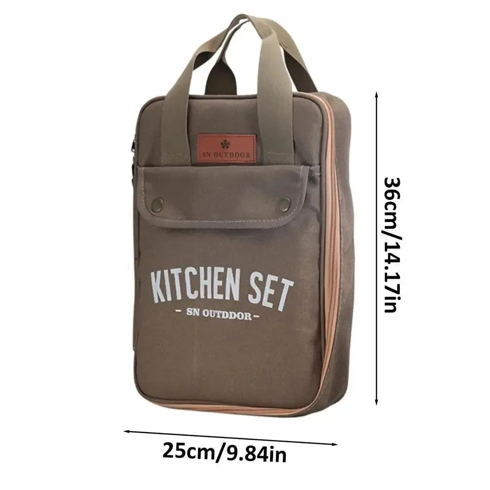 8-Piece Portable Stainless Steel Cutlery and Knife Set with Storage Bag for Camping - Trekker Essentials