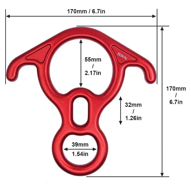 8-Shape Bent-Ear Belay Device for Rock Climbing - Rappelling and Descender Gear - Trekker Essentials