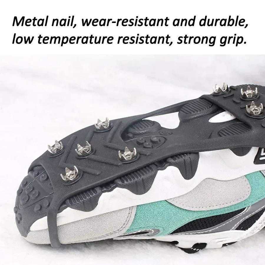 8-Teeth Ice Gripper Spikes - Anti-Slip Crampons for Winter Hiking, Mountain Climbing, and Snow Walking - Trekker Essentials