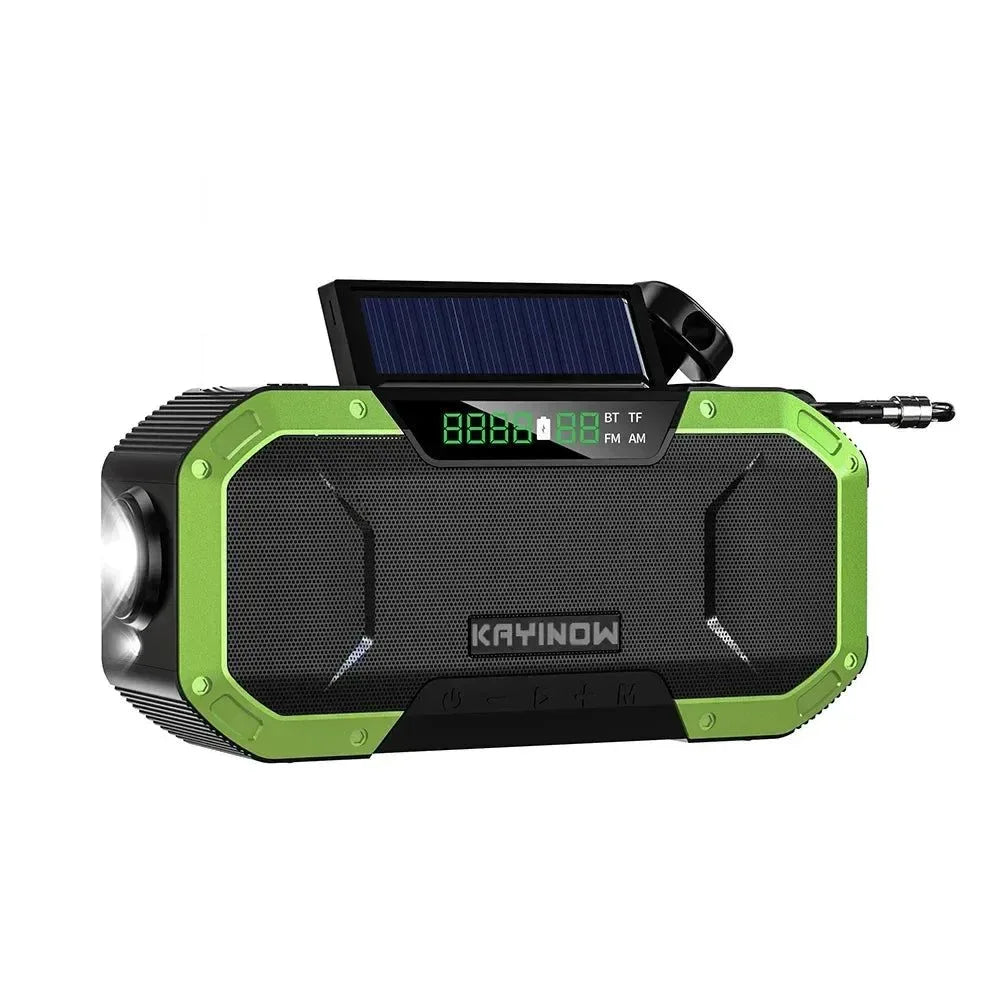 8000mAh Hand Crank Solar Power Radio - Portable AM/FM/NOAA Weather Radio with LED Flashlight and Bluetooth 5.0 Speaker - Trekker Essentials