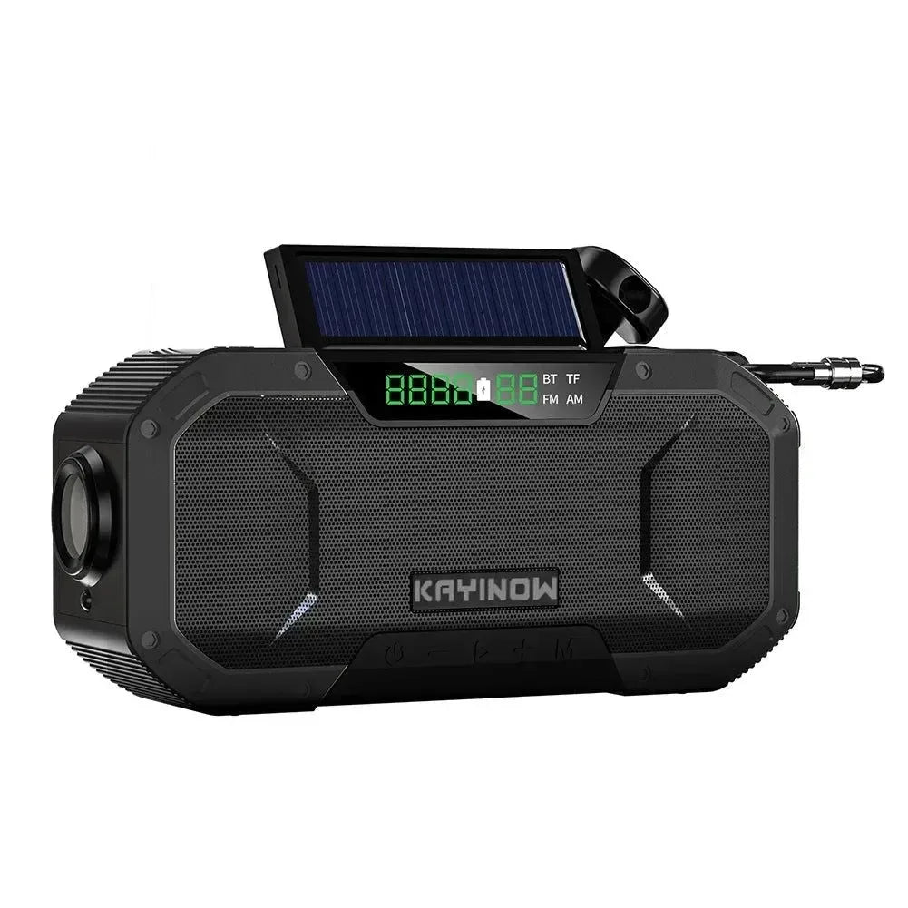 8000mAh Hand Crank Solar Power Radio - Portable AM/FM/NOAA Weather Radio with LED Flashlight and Bluetooth 5.0 Speaker - Trekker Essentials