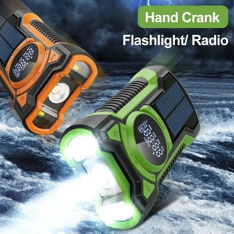 8000mAh Hand Crank Solar Power Radio - Portable AM/FM/NOAA Weather Radio with LED Flashlight and Bluetooth 5.0 Speaker - Trekker Essentials