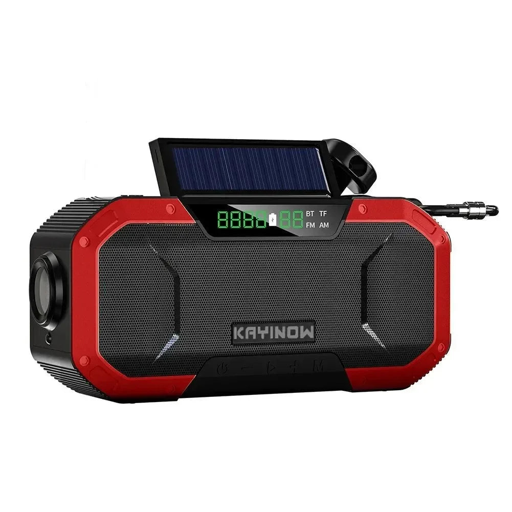 8000mAh Hand Crank Solar Power Radio - Portable AM/FM/NOAA Weather Radio with LED Flashlight and Bluetooth 5.0 Speaker - Trekker Essentials