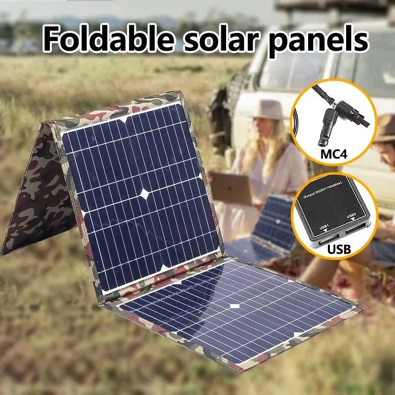 800W Foldable Solar Panel Kit with MPPT Controller — Portable Power Station & Generator Charger (18V) for Camping, Car, Boat, and RV Use - Trekker Essentials