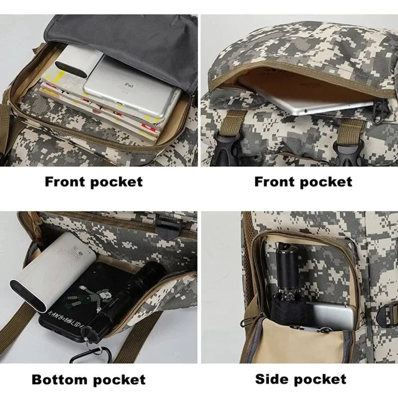 80L 900D Oxford Backpack - Large Waterproof Military Tactical Bag for Outdoor Sports - Trekker Essentials