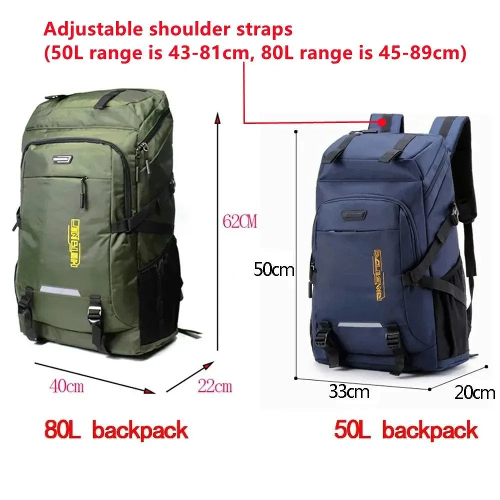 80L/50L Outdoor Backpack - Versatile Rucksack for Sports, Camping, Hiking, and School - Trekker Essentials