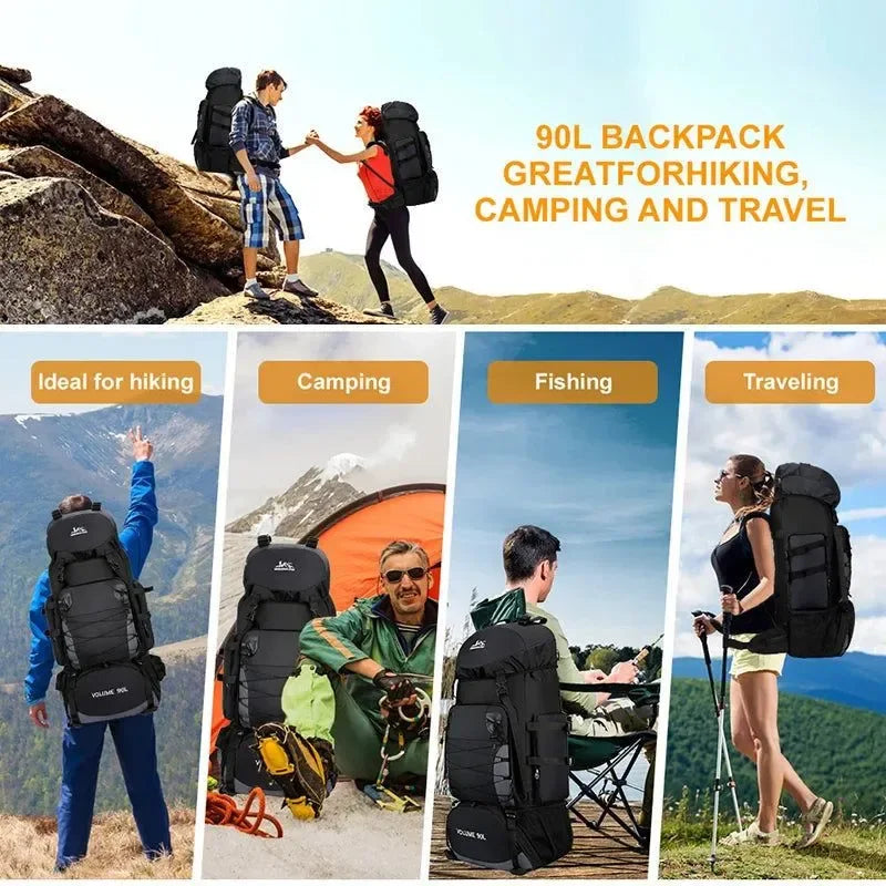 80L/90L Large Camping Backpack: Versatile Travel and Hiking Bag for Men and Women - Trekker Essentials