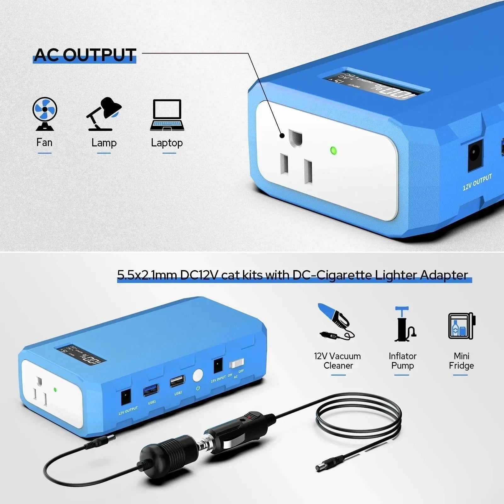 88.8Wh Portable Power Station - 65W AC/DC Outdoor Charger with Display - Trekker Essentials