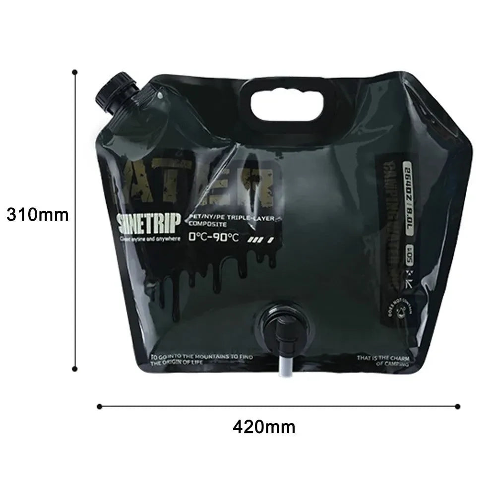 8L Collapsible Water Storage Bag - Portable Folding Water Container with Tap for Camping, Hiking & Outdoor Adventures - Trekker Essentials