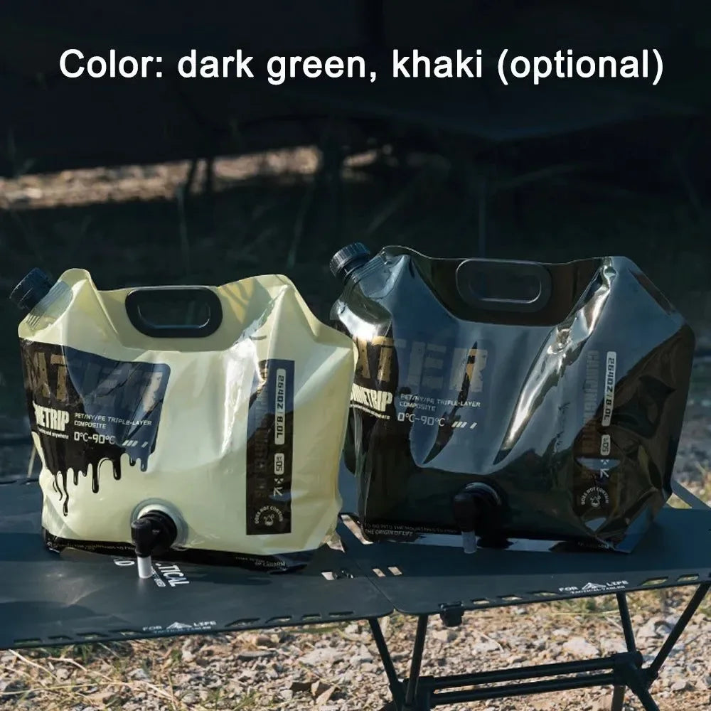 8L Collapsible Water Storage Bag - Portable Folding Water Container with Tap for Camping, Hiking & Outdoor Adventures - Trekker Essentials