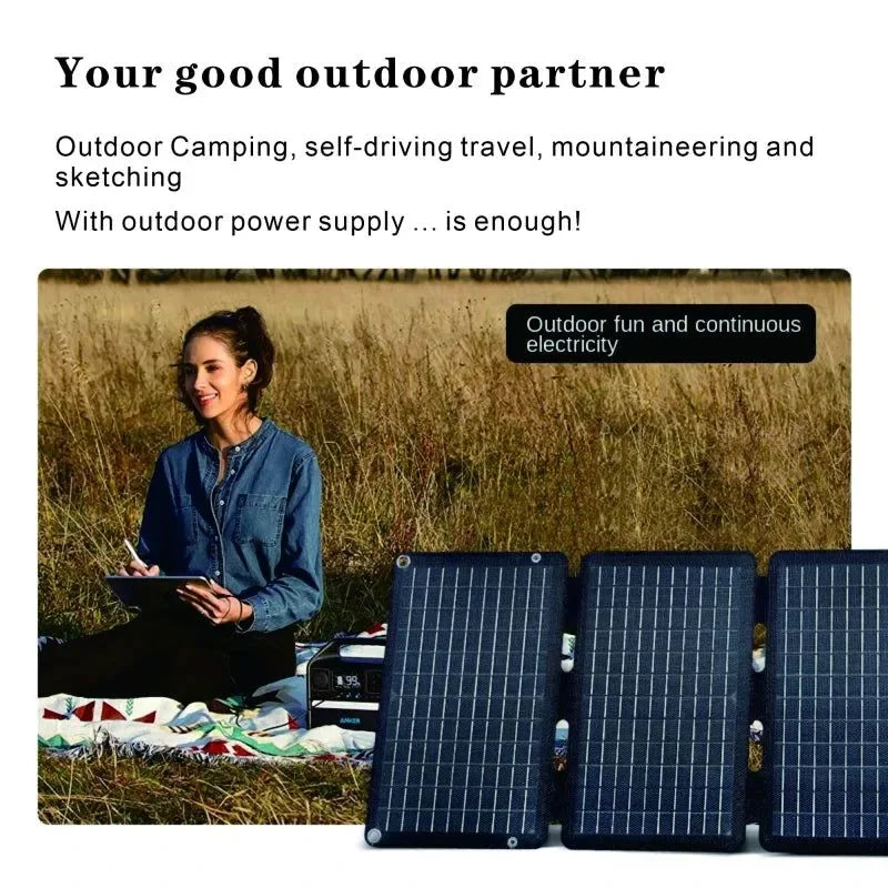 900W Solar Folding Panel Portable Bag with USB Output - High-Efficiency Solar Charger for Outdoor Activities, Business Trips, Hiking, and Camping - Trekker Essentials