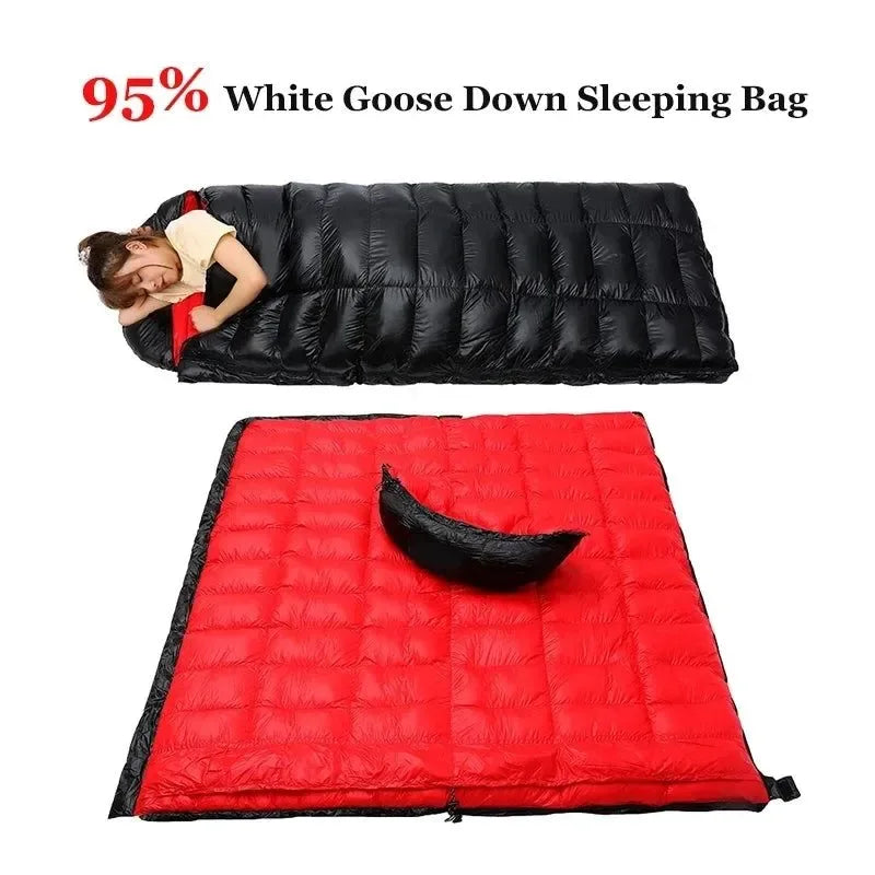 95% Goose Down Sleeping Bag - Ultralight Winter Sleeping Bag for Camping, Hiking, and Tourism - Trekker Essentials