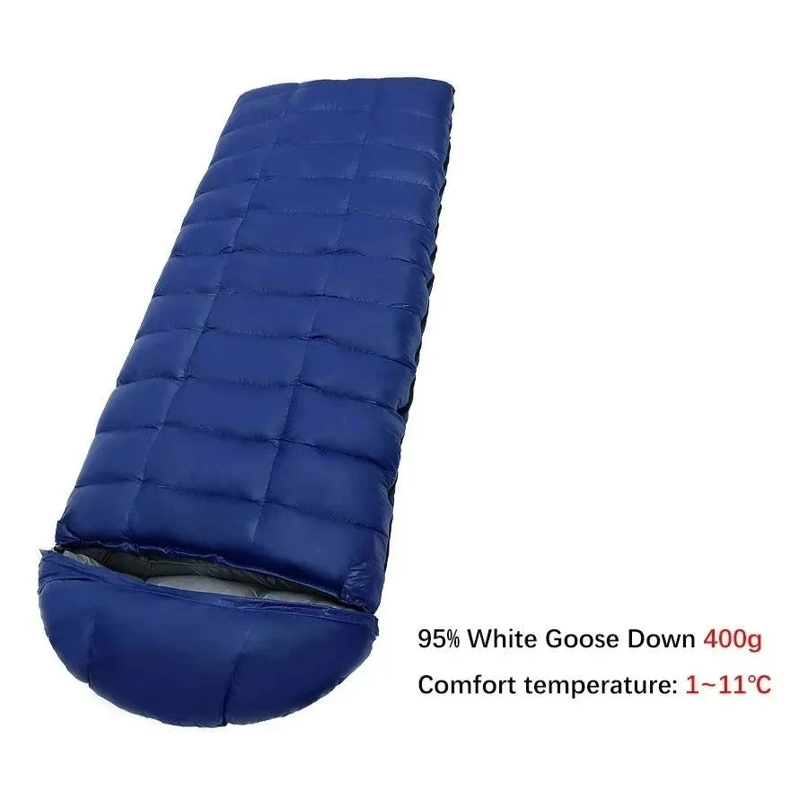 95% Goose Down Sleeping Bag - Ultralight Winter Sleeping Bag for Camping, Hiking, and Tourism - Trekker Essentials