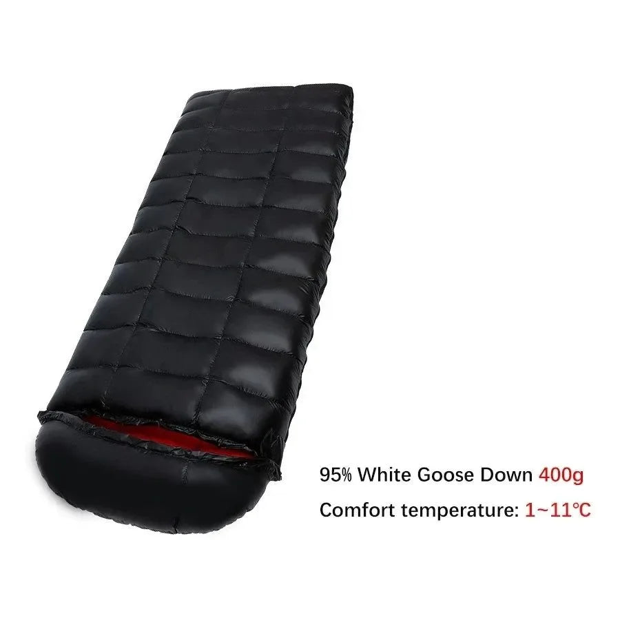 95% Goose Down Sleeping Bag - Ultralight Winter Sleeping Bag for Camping, Hiking, and Tourism - Trekker Essentials