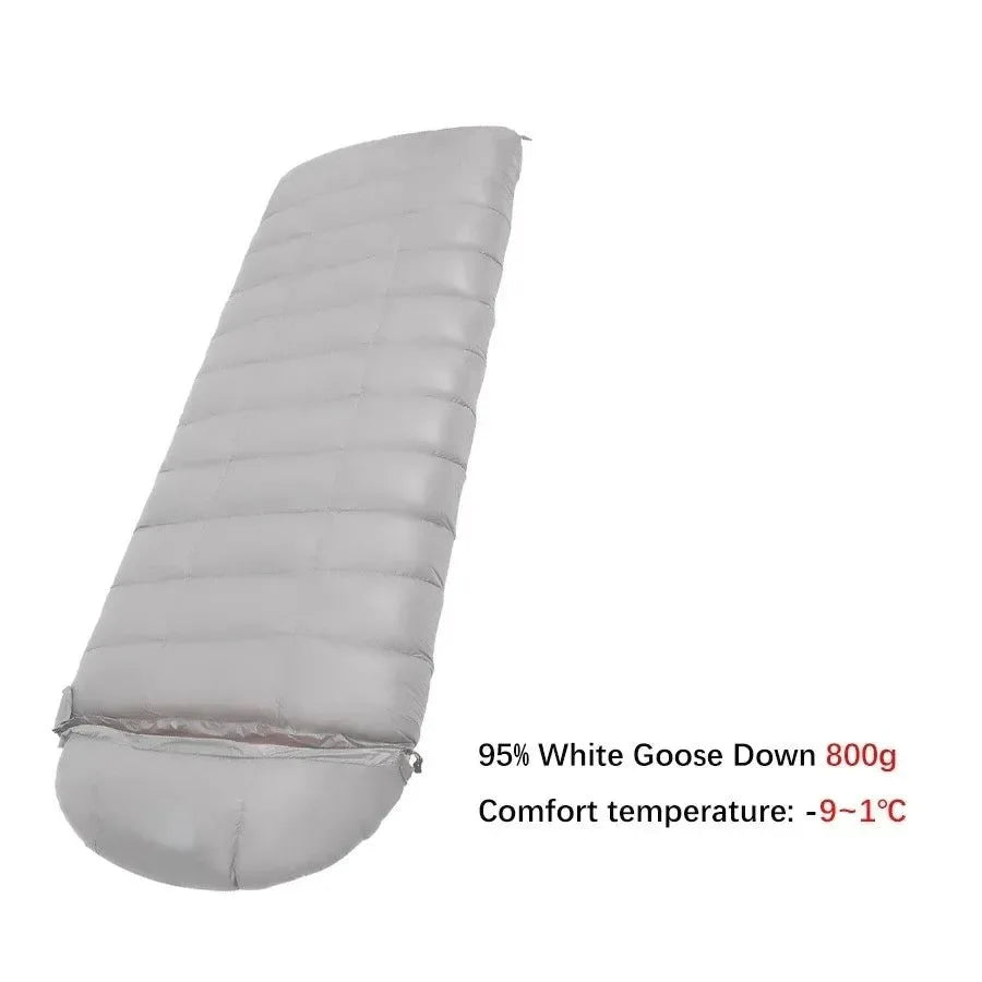 95% Goose Down Sleeping Bag - Ultralight Winter Sleeping Bag for Camping, Hiking, and Tourism - Trekker Essentials