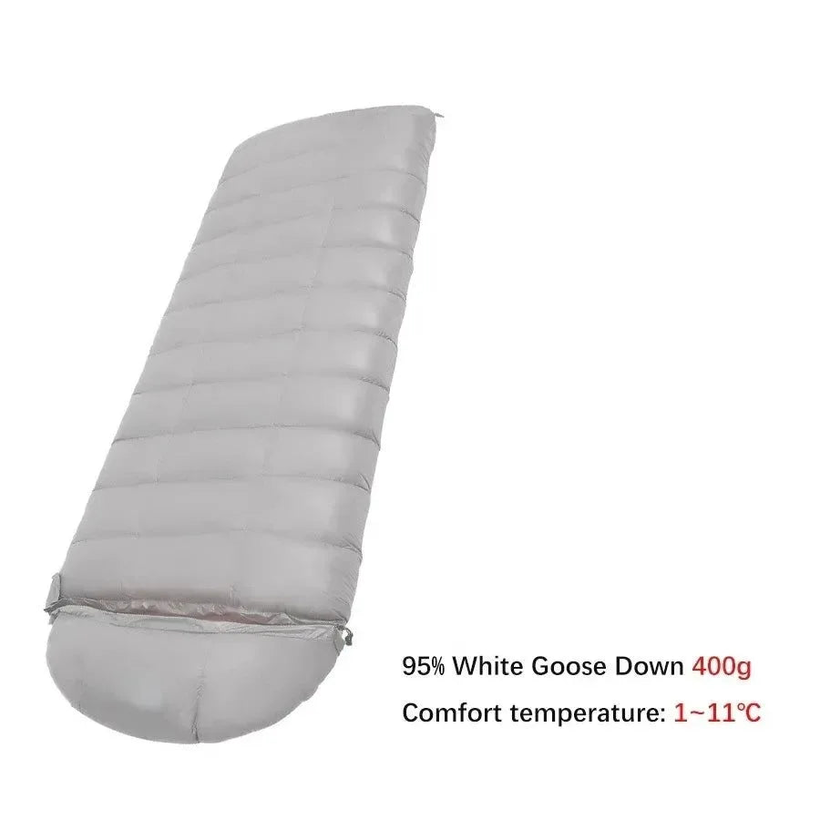 95% Goose Down Sleeping Bag - Ultralight Winter Sleeping Bag for Camping, Hiking, and Tourism - Trekker Essentials
