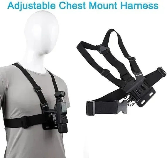Accessories Kit for DJI Osmo Pocket 3 – Quick Release Head Strap, Chest Harness, Backpack Clip & Wrist Mount Set - Trekker Essentials