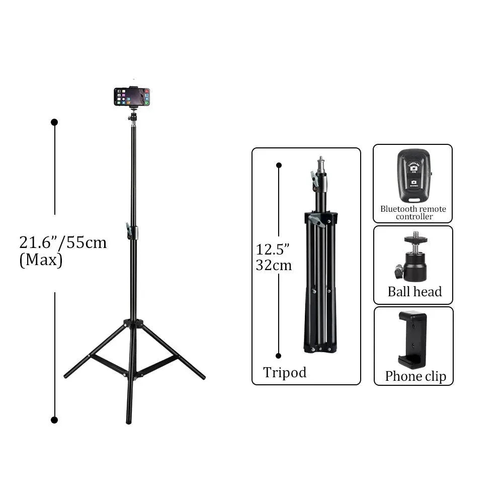 Adjustable 37-190cm Carbon Fiber Tripod Stand with 1/4" Screw for Photo/Video - Trekker Essentials
