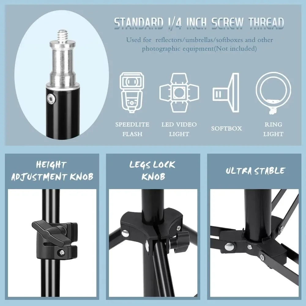 Adjustable 37-190cm Carbon Fiber Tripod Stand with 1/4" Screw for Photo/Video - Trekker Essentials