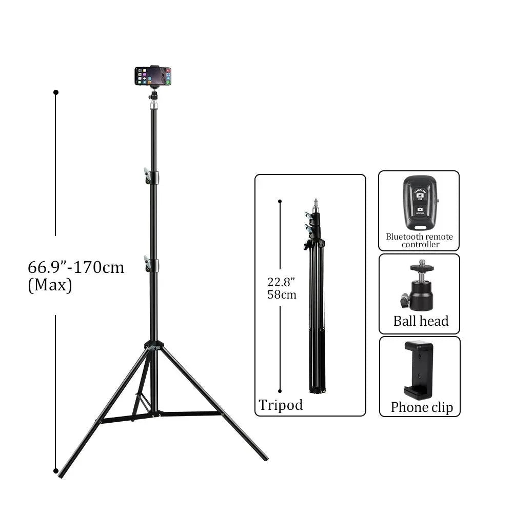 Adjustable 37-190cm Carbon Fiber Tripod Stand with 1/4" Screw for Photo/Video - Trekker Essentials