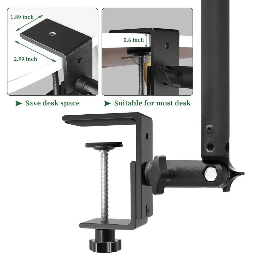 Adjustable C-Stand Tripod with Ball Head - Desktop Monitor & DSLR Mount - Trekker Essentials