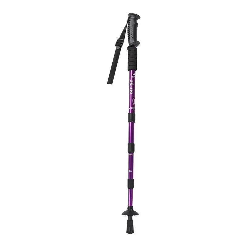 Adjustable High-Strength Alloy Trekking Pole - 110cm Wood Handle Hiking Accessory for Men and Women - Trekker Essentials