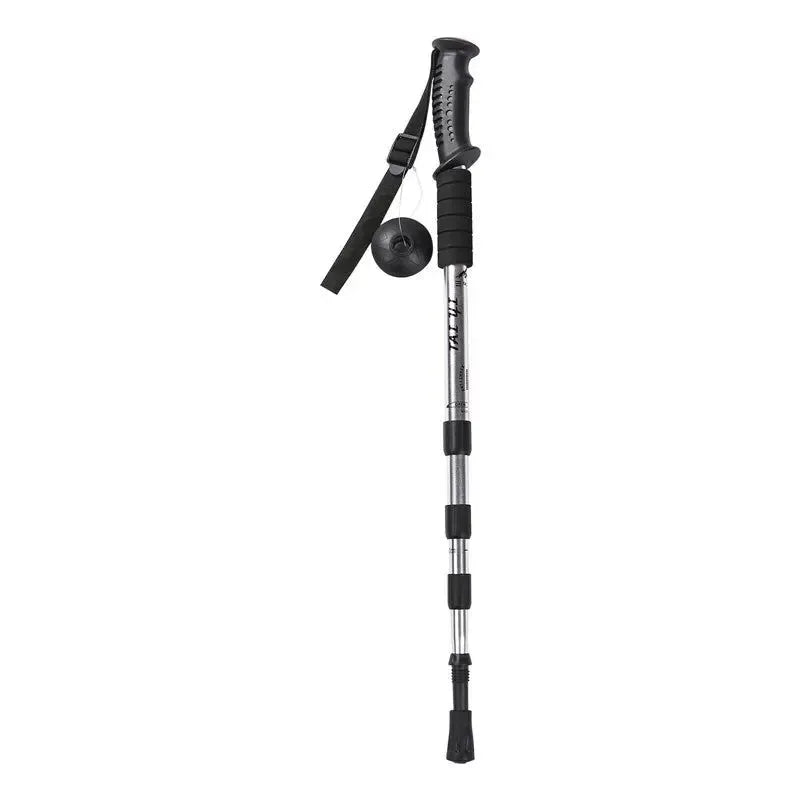 Adjustable High-Strength Alloy Trekking Pole - 110cm Wood Handle Hiking Accessory for Men and Women - Trekker Essentials