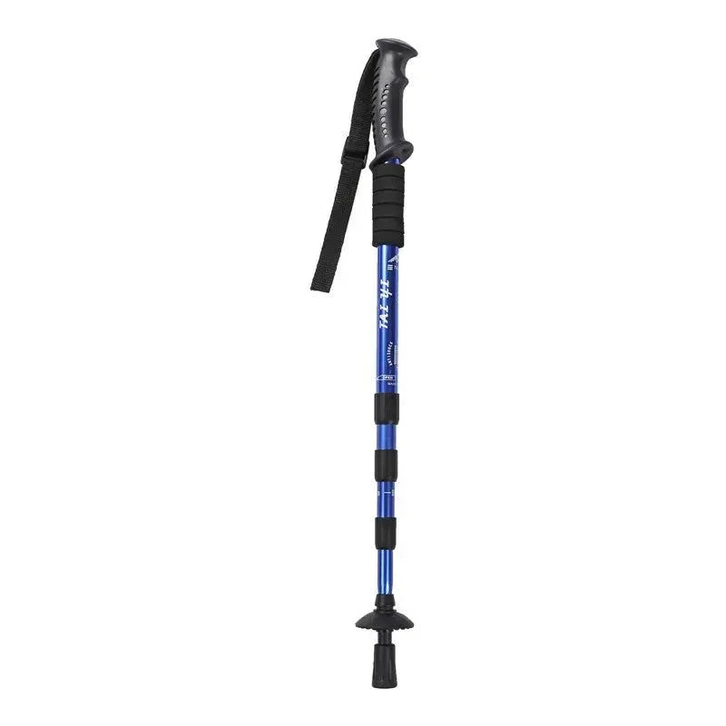 Adjustable High-Strength Alloy Trekking Pole - 110cm Wood Handle Hiking Accessory for Men and Women - Trekker Essentials