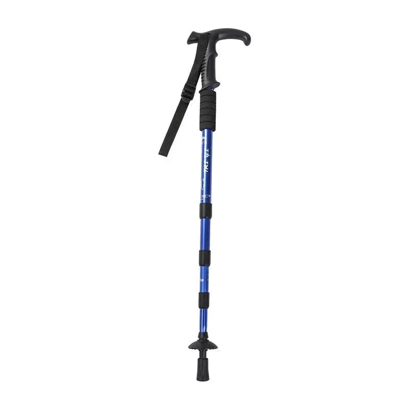 Adjustable High-Strength Alloy Trekking Pole - 110cm Wood Handle Hiking Accessory for Men and Women - Trekker Essentials