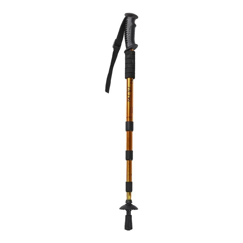 Adjustable High-Strength Alloy Trekking Pole - 110cm Wood Handle Hiking Accessory for Men and Women - Trekker Essentials