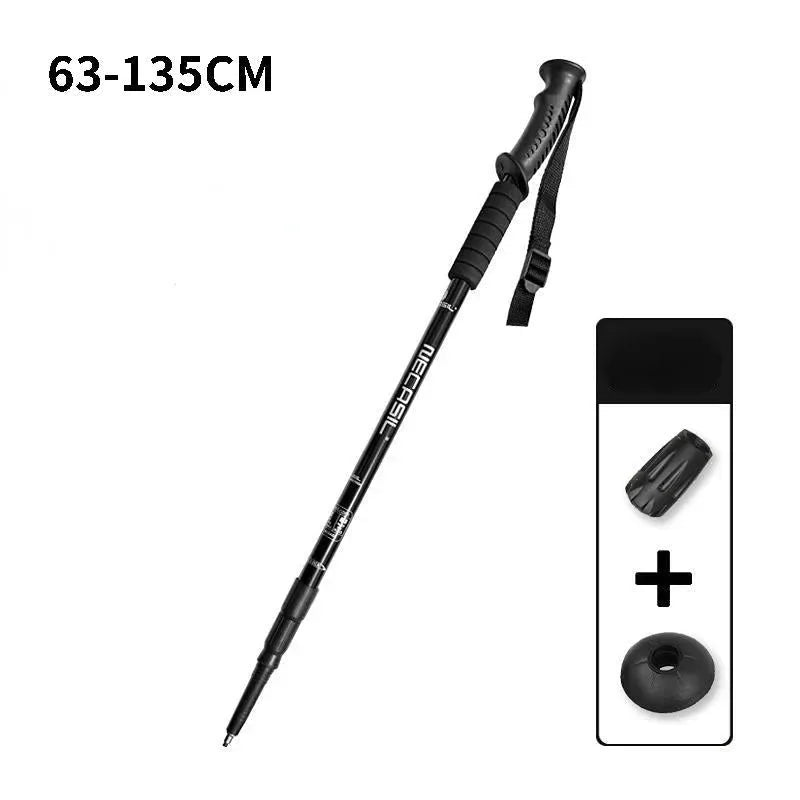 Adjustable Ultralight Aluminium Alloy Trekking Poles - Folding Walking Stick for Trail Running, Hiking, and Tourism - Trekker Essentials
