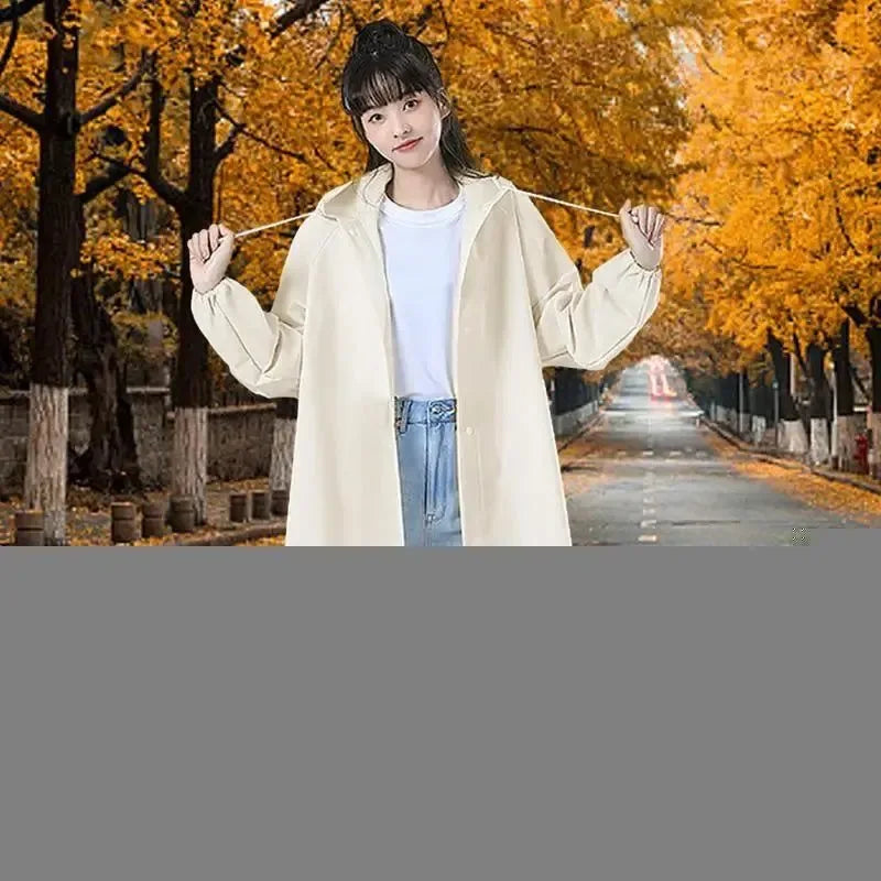 Adult Long EVA Raincoat - Waterproof Hooded Rain Poncho for Men and Women, Travel, Camping - Trekker Essentials