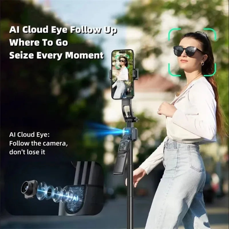 AI Tracking Selfie Stick - 360° Auto-Follow Tripod with Bluetooth Remote - Trekker Essentials