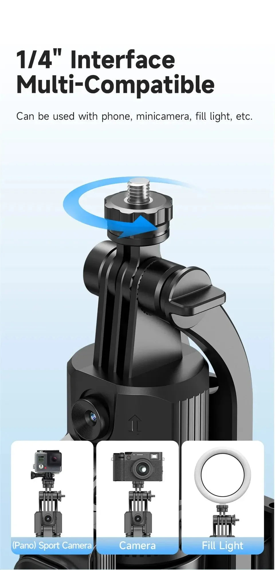 AI Tracking Selfie Stick - 360° Auto-Follow Tripod with Bluetooth Remote - Trekker Essentials