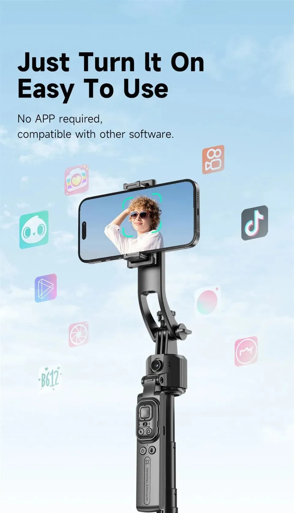 AI Tracking Selfie Stick - 360° Auto-Follow Tripod with Bluetooth Remote - Trekker Essentials