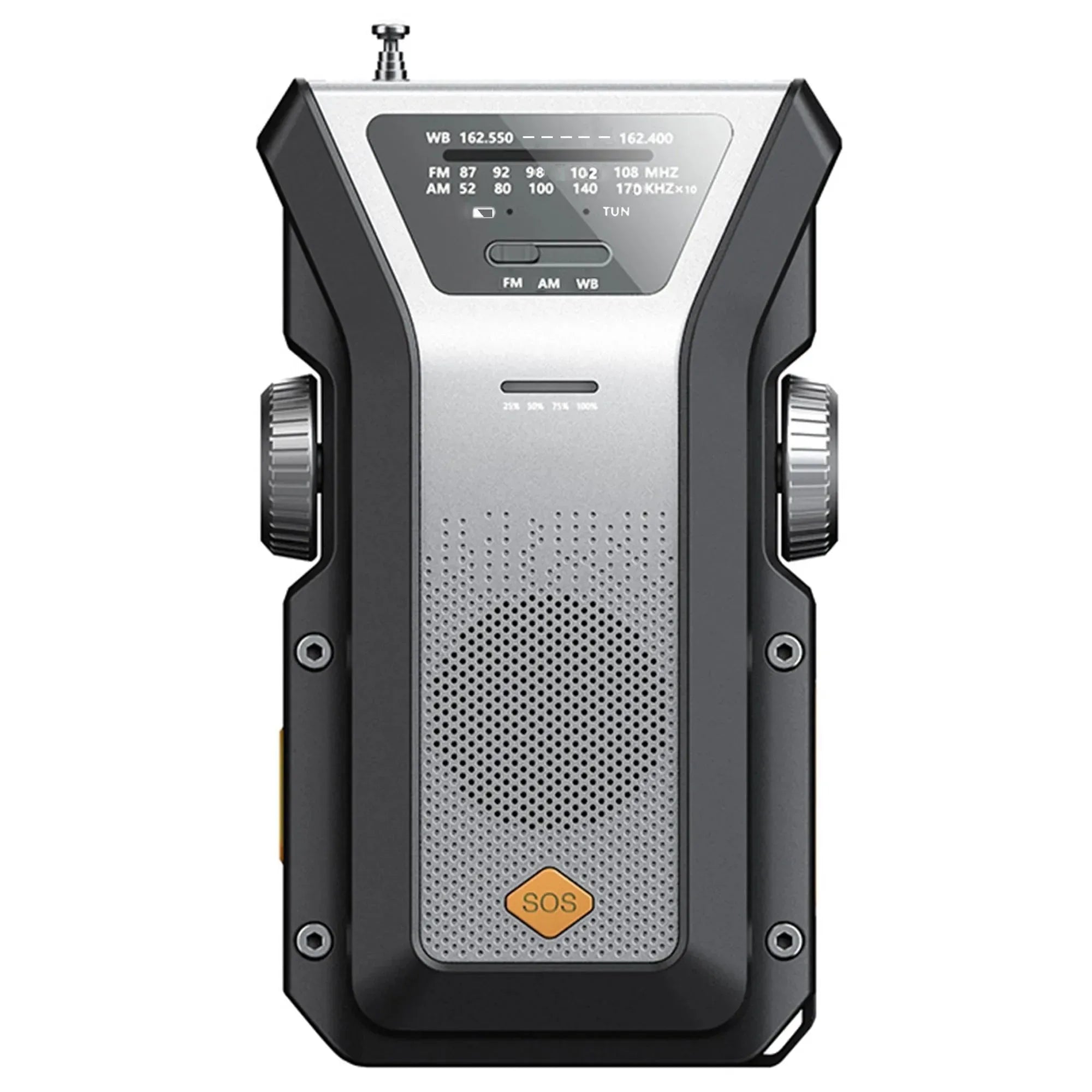 All-in-One Emergency Radio: Hand Crank, Solar Power, NOAA, SOS Alarm, Power Bank (4000mAh), Flashlight - Trekker Essentials