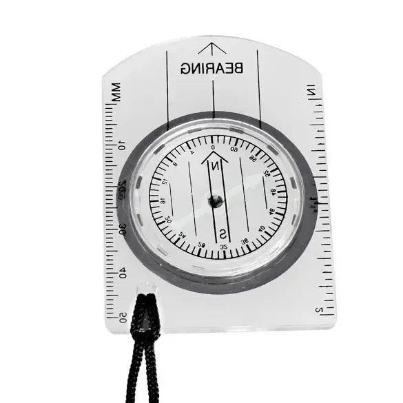 All-In-One Outdoor Hiking Camping Baseplate Compass Map Ruler - Mini Cute Stationery for School Supplies - Trekker Essentials