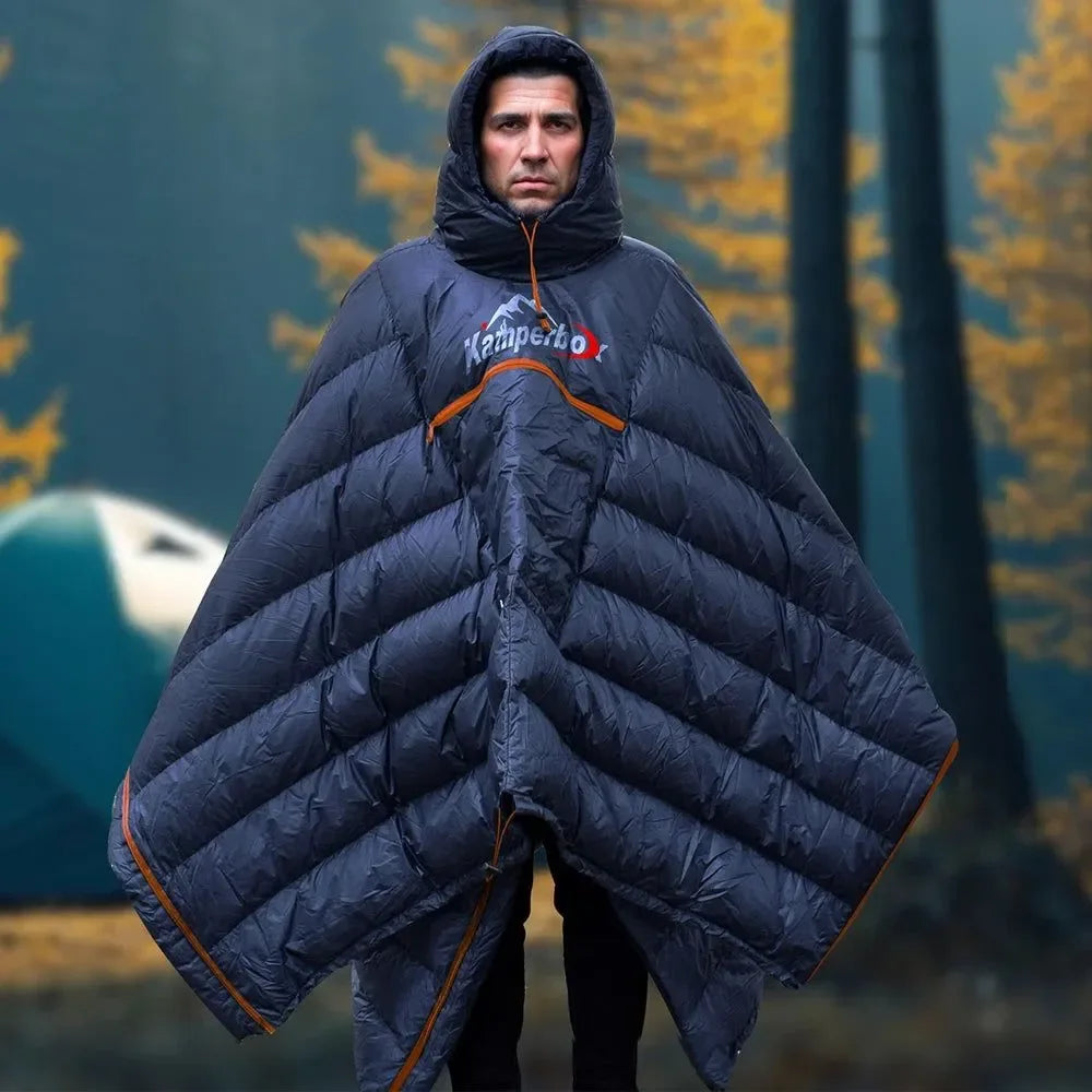 camping poncho All-Season Wearable Sleeping Bag: 3-in-1 Poncho, Camping Blanket & Env – Trekker Essentials