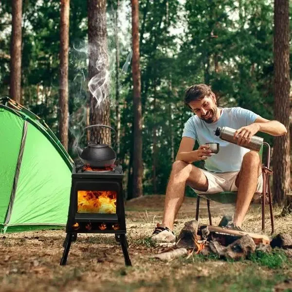 Alloy Wood Burning Camping Stove: Portable, Fuel-Efficient Outdoor Cook Stove with No Propane Needed - Trekker Essentials