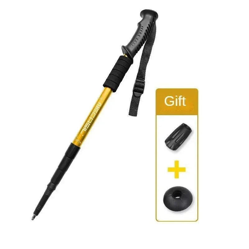 Aluminium Alloy Telescopic Hiking Poles - Ultralight Walking Cane with Shock Absorber for Trekking and Mountain Climbing - Trekker Essentials