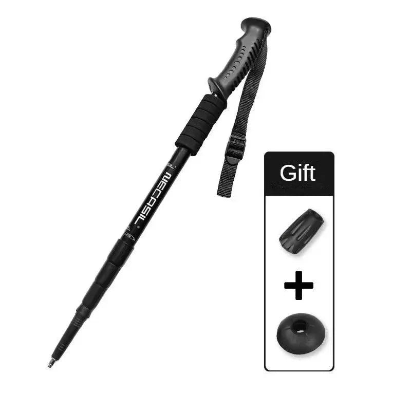 Aluminium Alloy Telescopic Hiking Poles - Ultralight Walking Cane with Shock Absorber for Trekking and Mountain Climbing - Trekker Essentials