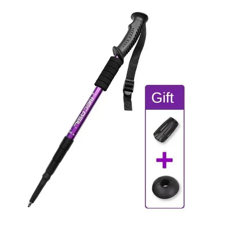 Aluminium Alloy Telescopic Hiking Poles - Ultralight Walking Cane with Shock Absorber for Trekking and Mountain Climbing - Trekker Essentials