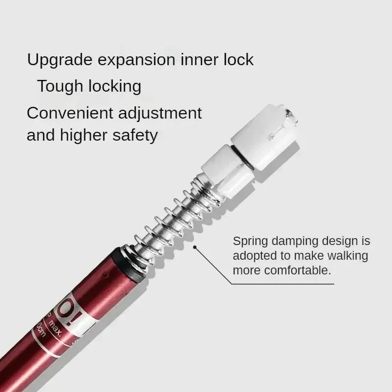 Aluminium Alloy Telescopic Hiking Poles - Ultralight Walking Cane with Shock Absorber for Trekking and Mountain Climbing - Trekker Essentials