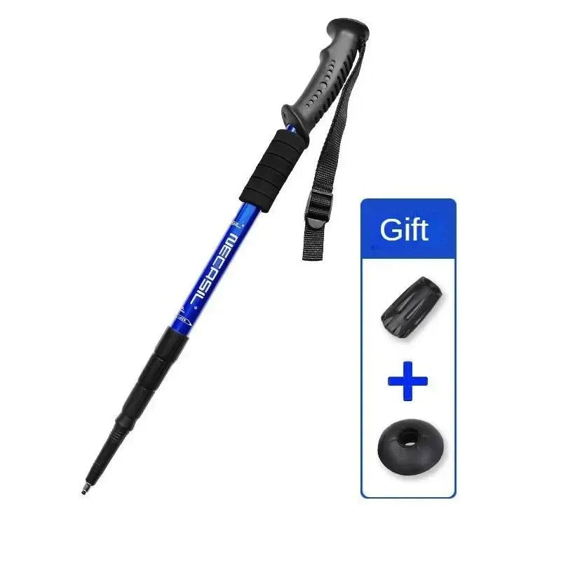 Aluminium Alloy Telescopic Hiking Poles - Ultralight Walking Cane with Shock Absorber for Trekking and Mountain Climbing - Trekker Essentials