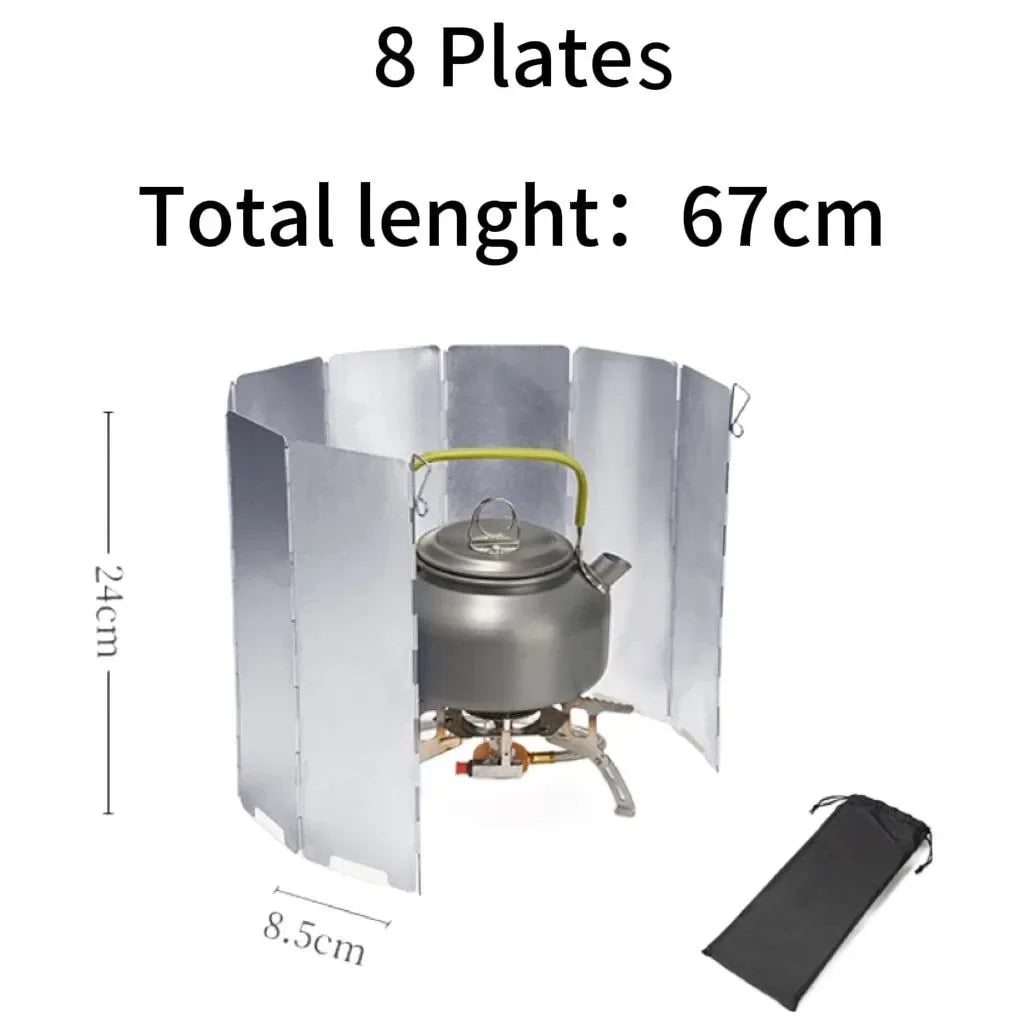 Aluminum Alloy Camping Stove Windscreen – Adjustable Windproof Shield with Storage Bag - Trekker Essentials