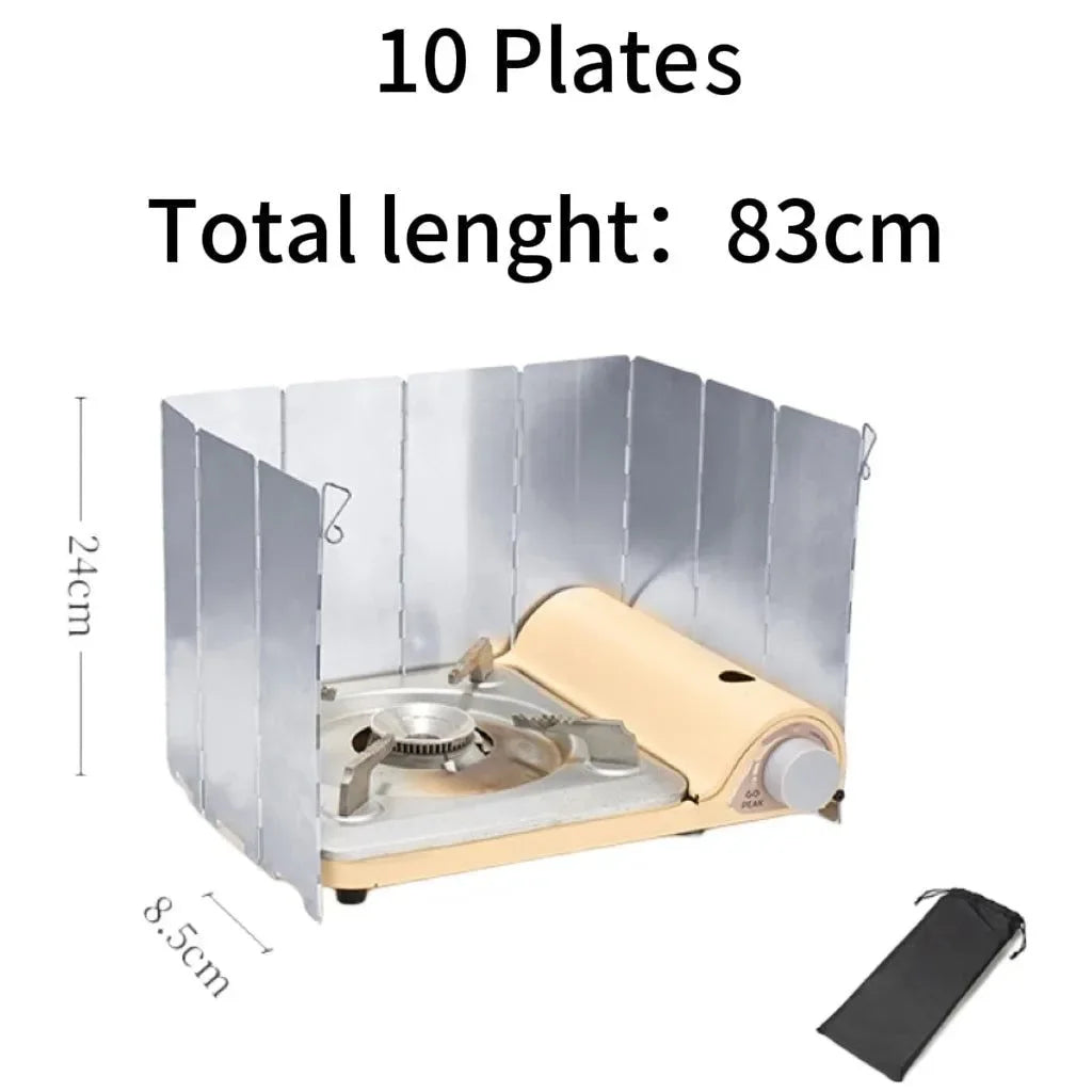 Aluminum Alloy Camping Stove Windscreen – Adjustable Windproof Shield with Storage Bag - Trekker Essentials