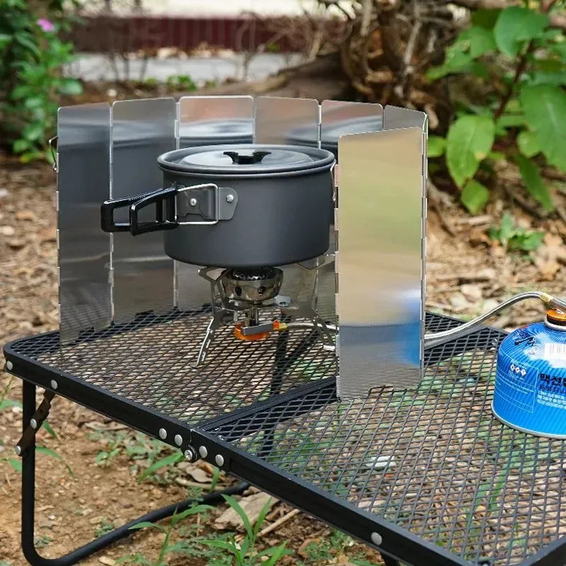 Aluminum Alloy Gas Stove Wind Shield for Outdoor Camping - Trekker Essentials