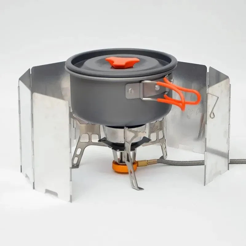 Aluminum Alloy Gas Stove Wind Shield for Outdoor Camping - Trekker Essentials