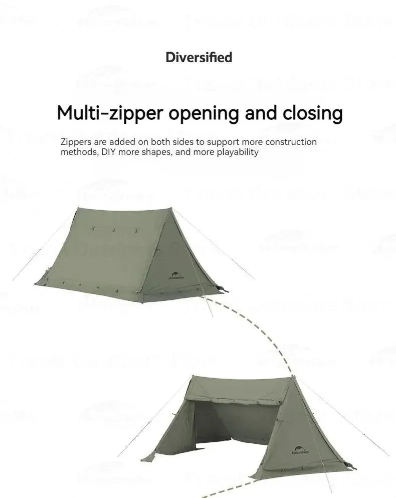 Army Green Single-Person Cotton Ridge Tent – Outdoor Camping, Hiking, Survival Shelter with Large Space & Chimney Ventilation (5.8kg) - Trekker Essentials