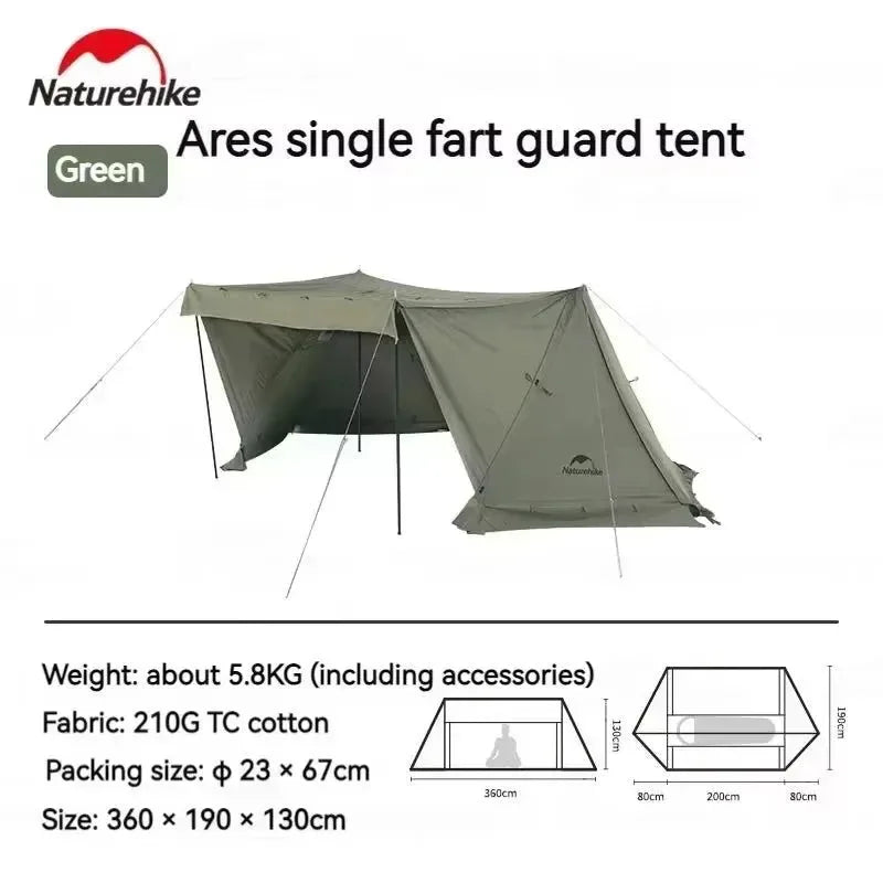 Army Green Single-Person Cotton Ridge Tent – Outdoor Camping, Hiking, Survival Shelter with Large Space & Chimney Ventilation (5.8kg) - Trekker Essentials